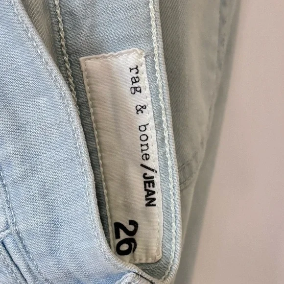 Rag & Bone| Light Blue DRE Slim Fit High Waisted Straight Leg Denim Jeans Sz 26 - Picture 4 of 4